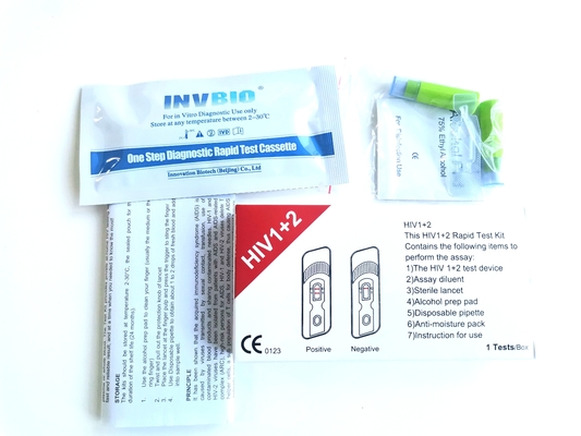 كاشف طبي 25 قطعة / صندوق طقم اختبار منزلي سريع Hiv في دم كامل