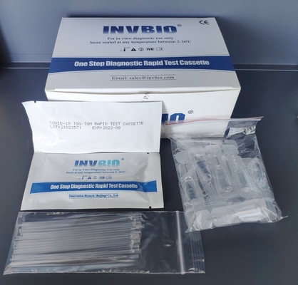 طقم اختبار سريع INVBIO Covid 19 بنسبة 96.8٪ طقم الكشف السريع عن الأجسام المضادة Igg Igm