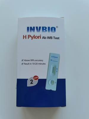 100٪ Sensitive Hospital H Pylori Ab Rapid Test بطاقة الدم الكامل للإنسان