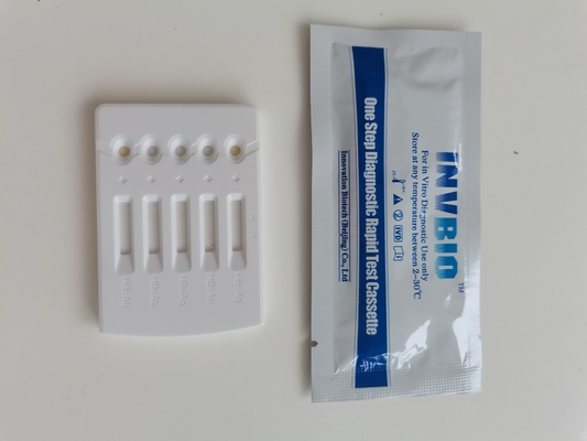 أطقم اختبار Hbv السريع بخطوة واحدة الكواشف التشخيصية 5 لوحة اختبار شريط كاسيت