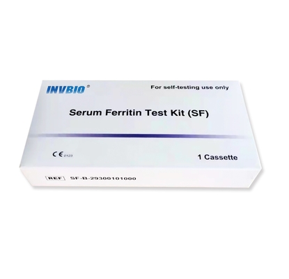 كاسيت الاختبار السريع CE - الاختبار الذاتي - خطوة واحدة فيريتين الدم 5ng / Ml - 50ng / Ml
