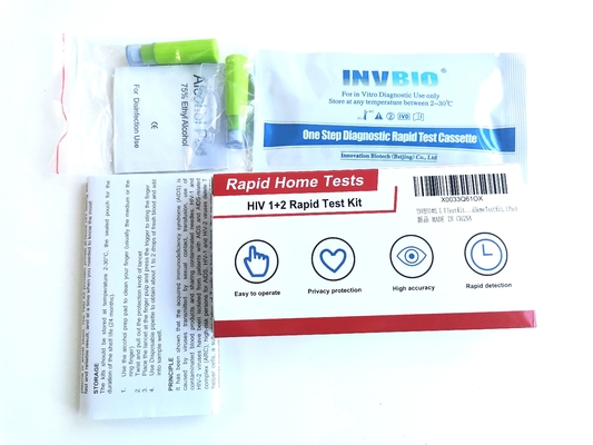 أطقم الاختبار الذاتي ISO 13485 Hiv السريع للاختبار لفيروس Hiv من النوع 1 النوع 2 في المنزل