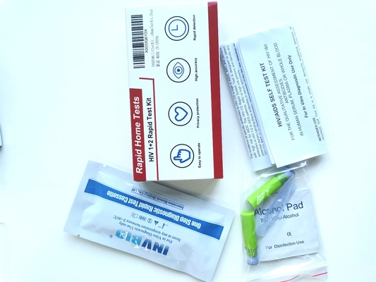 Hiv 1/2 سريع اختبار مستضد عدة كاشف الأجسام المضادة كاسيت الاختبار المنزلي الذاتي