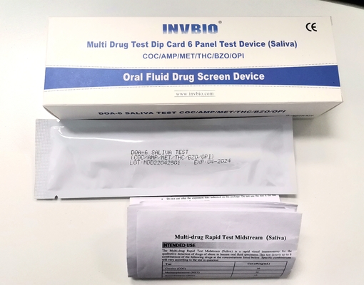عن طريق الفم 3.00 مم 6 لوحة اختبار اللعاب المخدرات FDA CE FSC