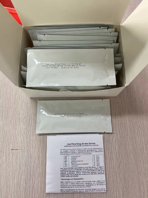6 متعددة لوحة السائل الفموي FDA طقم اختبار تعاطي المخدرات AMP / MET / COC / OPI / THC / BZO