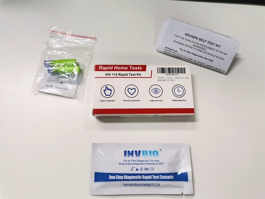 طقم اختبار الدم السريع Hiv 1/2 معتمد من CE الخاص عالي الدقة