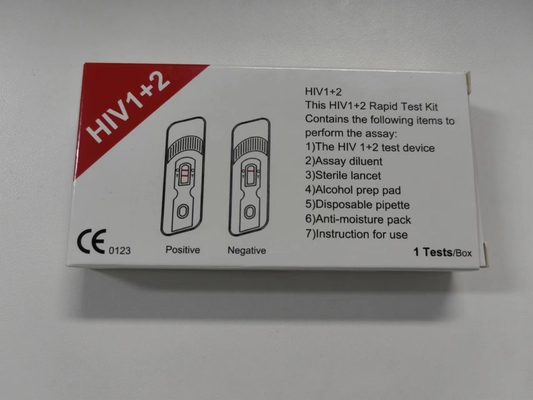 مجموعة اختبار Hiv 1 و 2 للتشخيص الذاتي بخطوة واحدة مريحة للكشف السريع عن الدم الكامل
