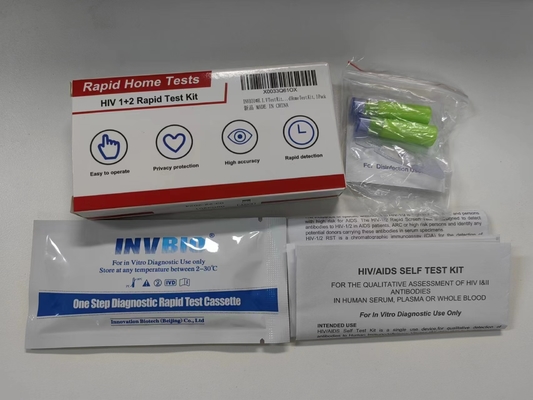 مجموعة اختبار Hiv 1 و 2 للتشخيص الذاتي بخطوة واحدة مريحة للكشف السريع عن الدم الكامل