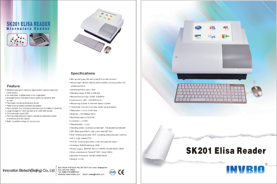 SK201 8 قنوات Elisa Microplate Reader محلل الكيمياء السريرية