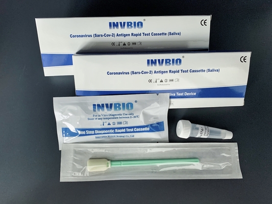 دقة INVBIO اختبار فيروس كورونا اللعاب Rtk 5pcs / Box الكشف النوعي