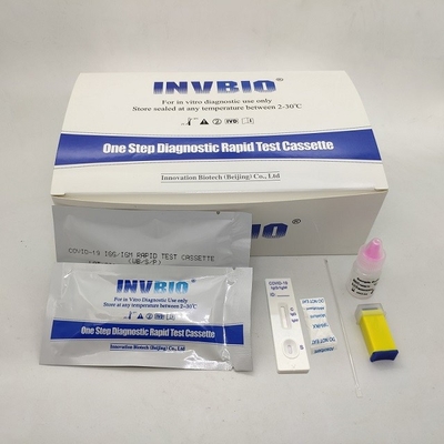 طقم اختبار سريع INVBIO Covid 19 بنسبة 96.8٪ طقم الكشف السريع عن الأجسام المضادة Igg Igm